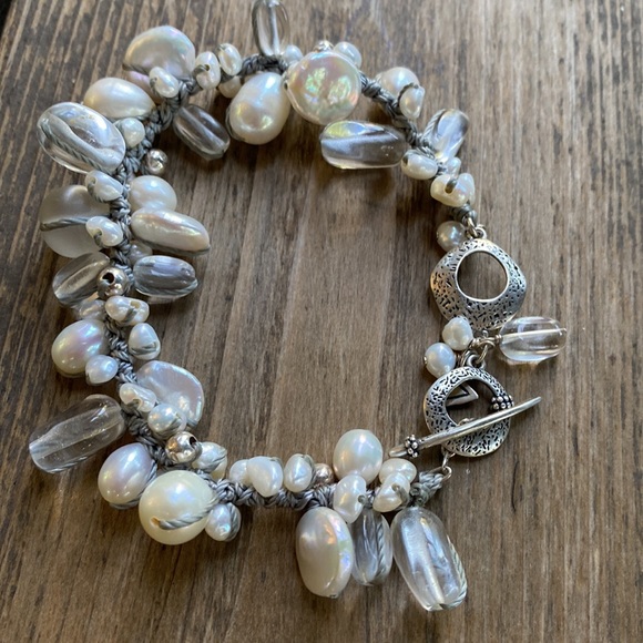 Like New Silpada Effervescence Pearl Beaded Bracelet Retired B2180 - Picture 5 of 12